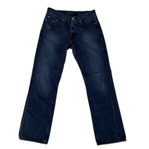 Levis men black jeans straight leg loose fit in 100% cotton denim size 31